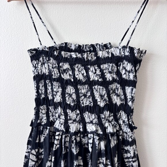 Ulla Johnson Akshara Hand Dyed Diamond Shibori Midi Dress in Paragon - Picture 9 of 14